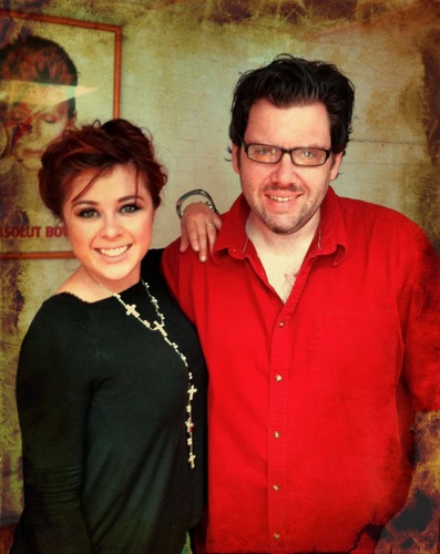 Jack Miele with a vocalist in the studio